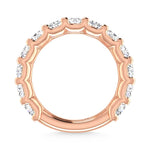 14K Rose Gold  5 7/8 CT Tw.  Cushion Shape Diamond Three Forth Eternity Band  Picasso Gold & Diamond Jewelry