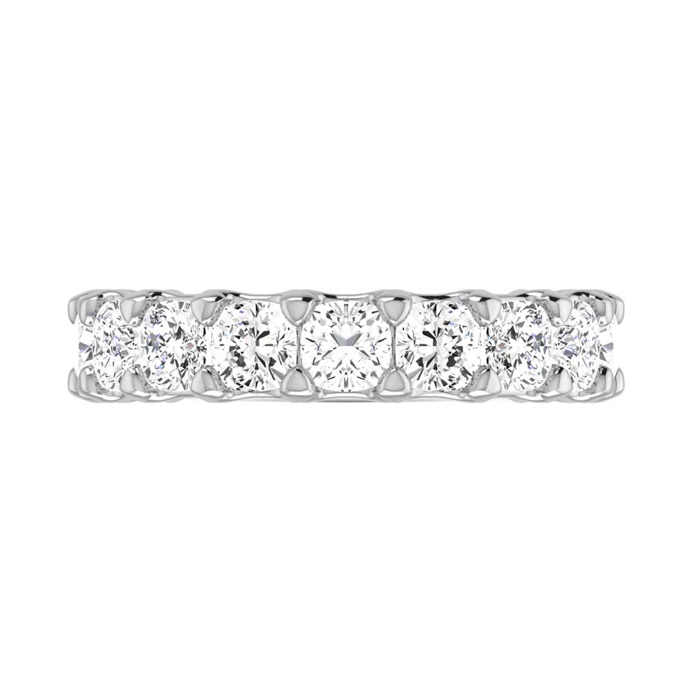 950 Platinum 3 1/4 CT Tw. Cushion Shape Diamond Three Forth Eternity Band  Picasso Gold & Diamond Jewelry