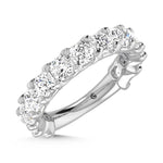 14K White Gold 3 CT Tw.  Cushion Shape Diamond Three Forth Eternity Band  Picasso Gold & Diamond Jewelry