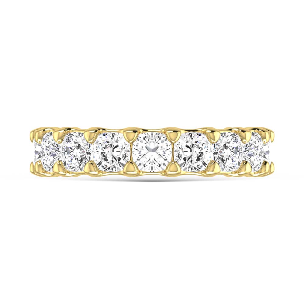 14K Yellow Gold 4 1/6 CT Tw. Cushion Shape Diamond Three Forth Eternity Band  Picasso Gold & Diamond Jewelry