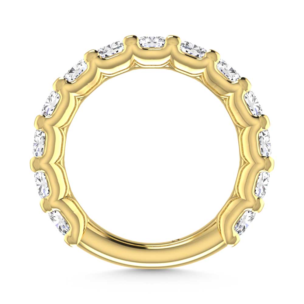 18K Yellow Gold 3 3/4 CT Tw. Cushion Shape Diamond Three Forth Eternity Band  Picasso Gold & Diamond Jewelry