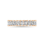 18K Rose Gold  3 3/4 CT Tw.  Emerald Shape Diamond Three Forth Eternity Band  Picasso Gold & Diamond Jewelry