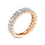 18K Rose Gold  2 CT Tw.  Emerald Shape Diamond Three Forth Eternity Band  Picasso Gold & Diamond Jewelry