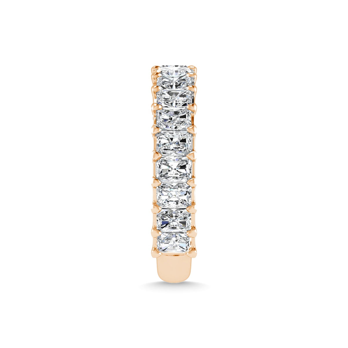 18K Rose Gold  4 3/4 CT Tw.  Emerald Shape Diamond Three Forth Eternity Band  Picasso Gold & Diamond Jewelry