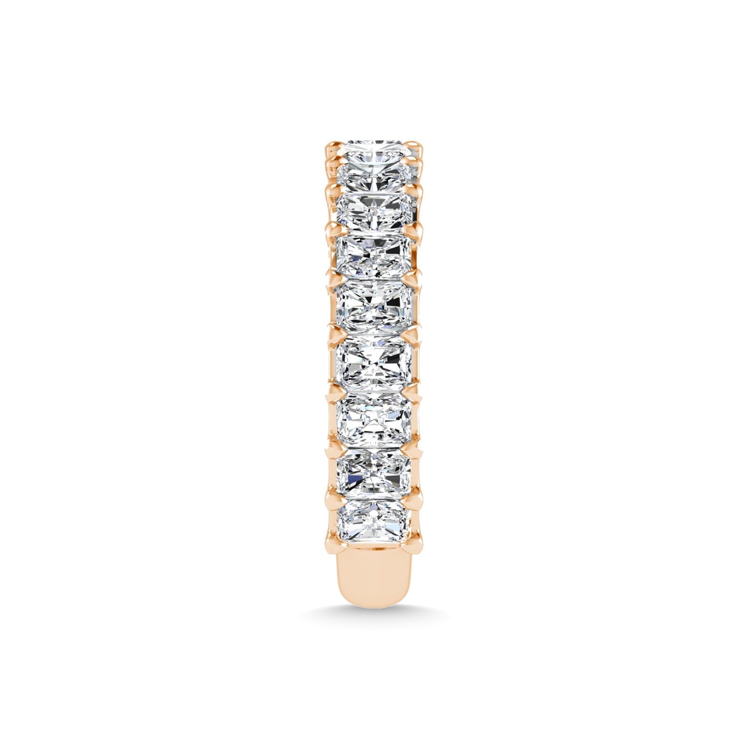 14K Rose Gold  6 7/8 CT Tw.  Emerald Shape Diamond Three Forth Eternity Band  Picasso Gold & Diamond Jewelry