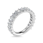 18K White Gold 2 7/8 CT Tw.  Emerald Shape Diamond Three Forth Eternity Band  Picasso Gold & Diamond Jewelry