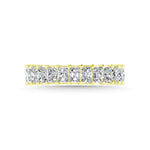 18K White Gold 2 CT Tw.  Emerald Shape Diamond Three Forth Eternity Band  Picasso Gold & Diamond Jewelry