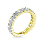 18K White Gold 2 CT Tw.  Emerald Shape Diamond Three Forth Eternity Band  Picasso Gold & Diamond Jewelry