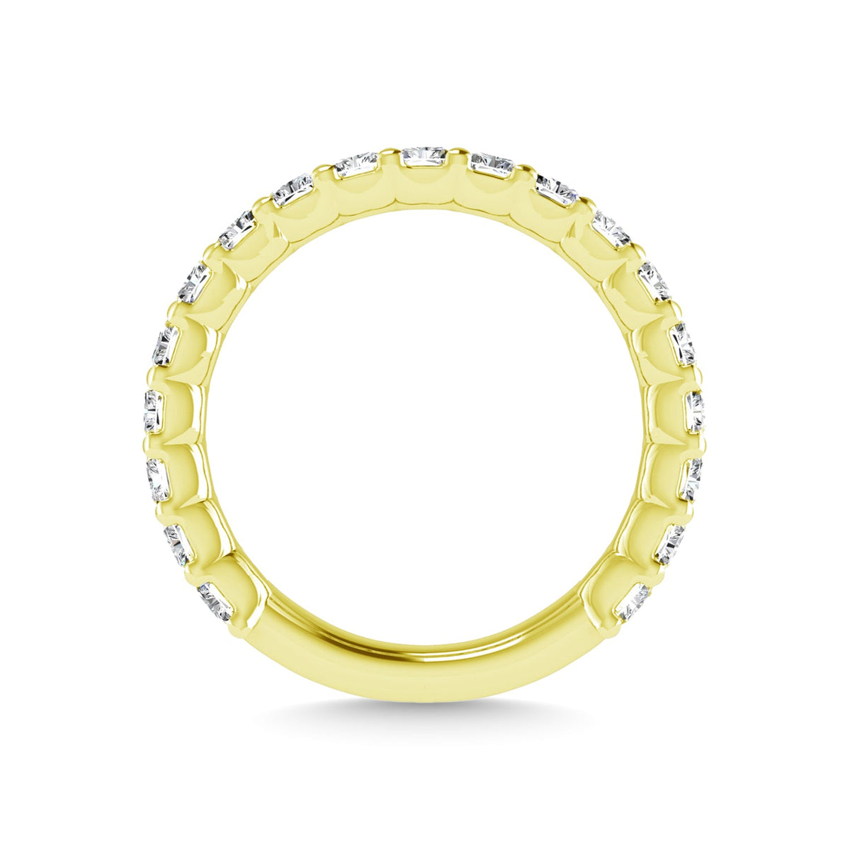 14K Yellow Gold 2 7/8 CT Tw.  Emerald Shape Diamond Three Forth Eternity Band  Picasso Gold & Diamond Jewelry