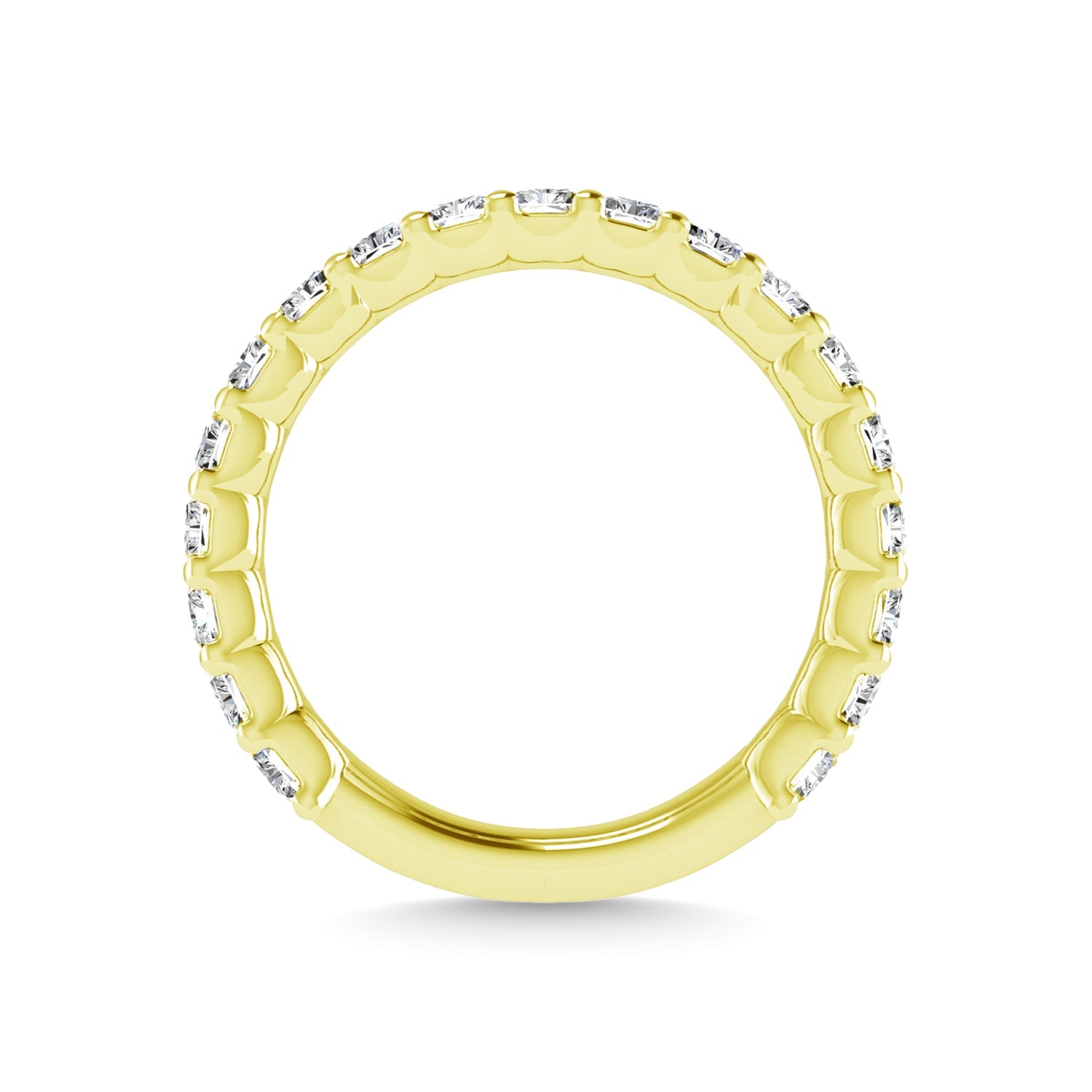 14K Yellow Gold 6 7/8 CT Tw.  Emerald Shape Diamond Three Forth Eternity Band  Picasso Gold & Diamond Jewelry