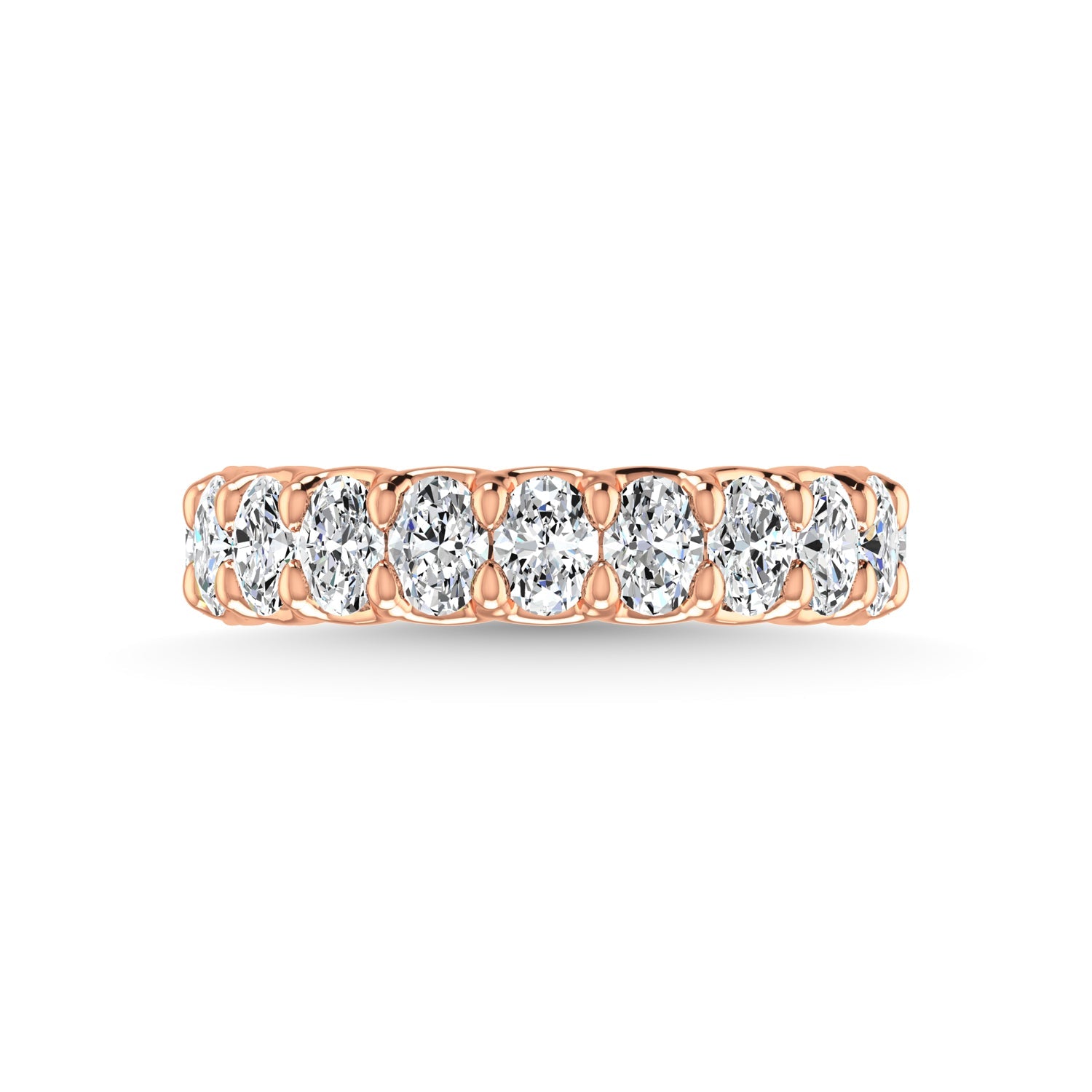 18K Rose Gold  3 3/4 CT Tw. Oval Shape Diamond Three Forth Eternity Band  Picasso Gold & Diamond Jewelry