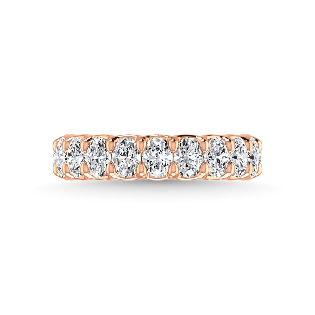 14K Rose Gold  4 1/6 CT Tw. Oval Shape Diamond Three Forth Eternity Band  Picasso Gold & Diamond Jewelry