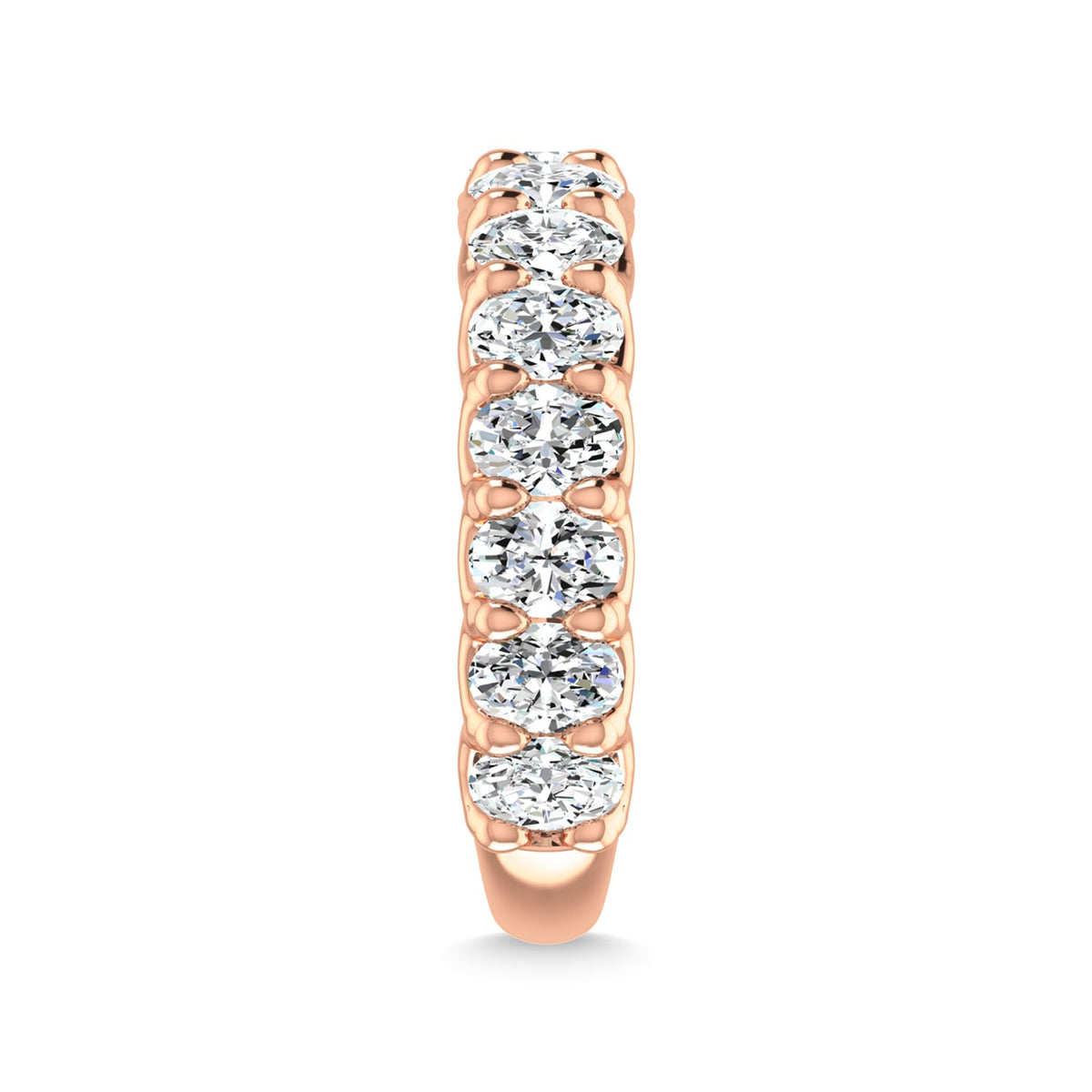14K Rose Gold  5 7/8 CT Tw. Oval Shape Diamond Three Forth Eternity Band  Picasso Gold & Diamond Jewelry