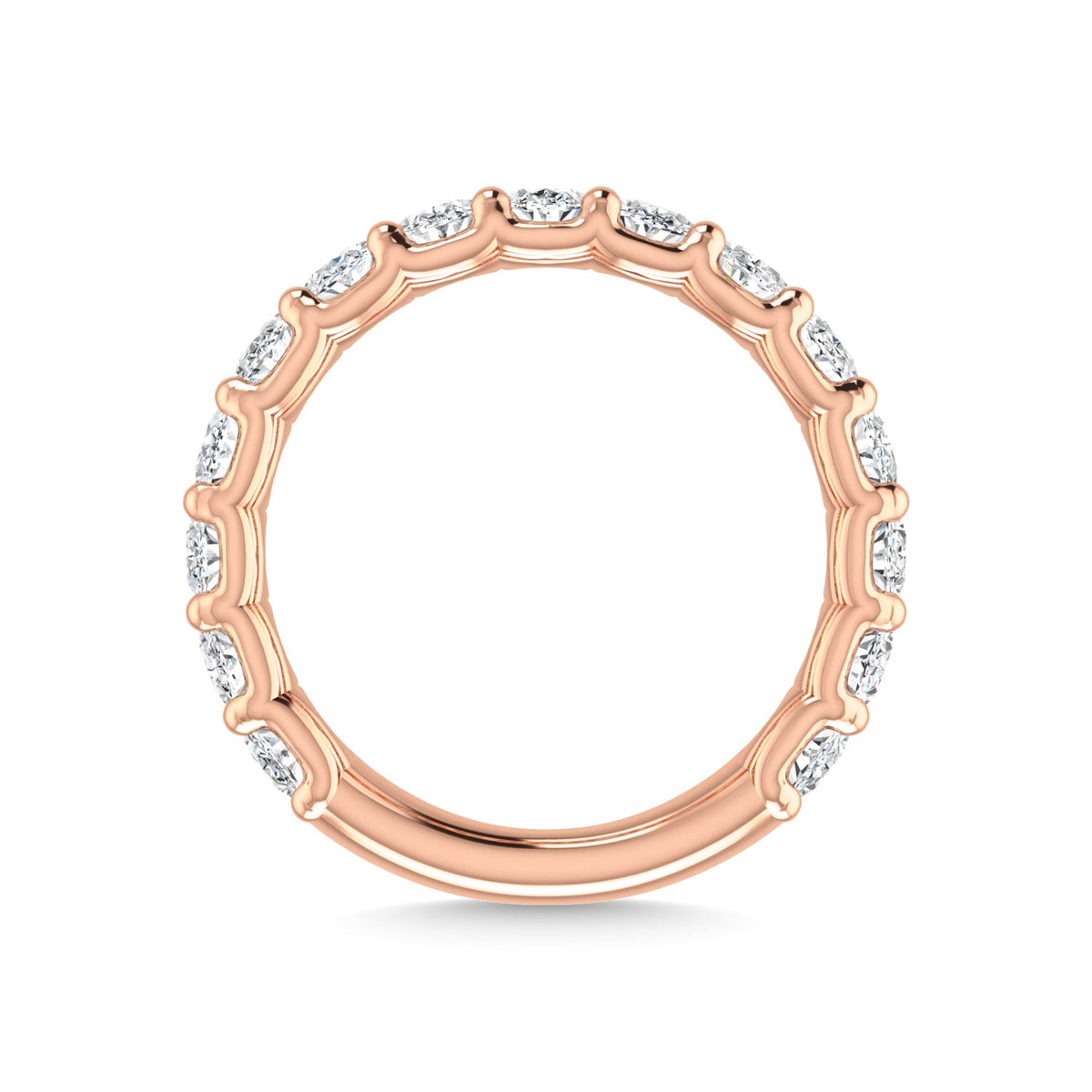18K Rose Gold  3 3/4 CT Tw. Oval Shape Diamond Three Forth Eternity Band  Picasso Gold & Diamond Jewelry