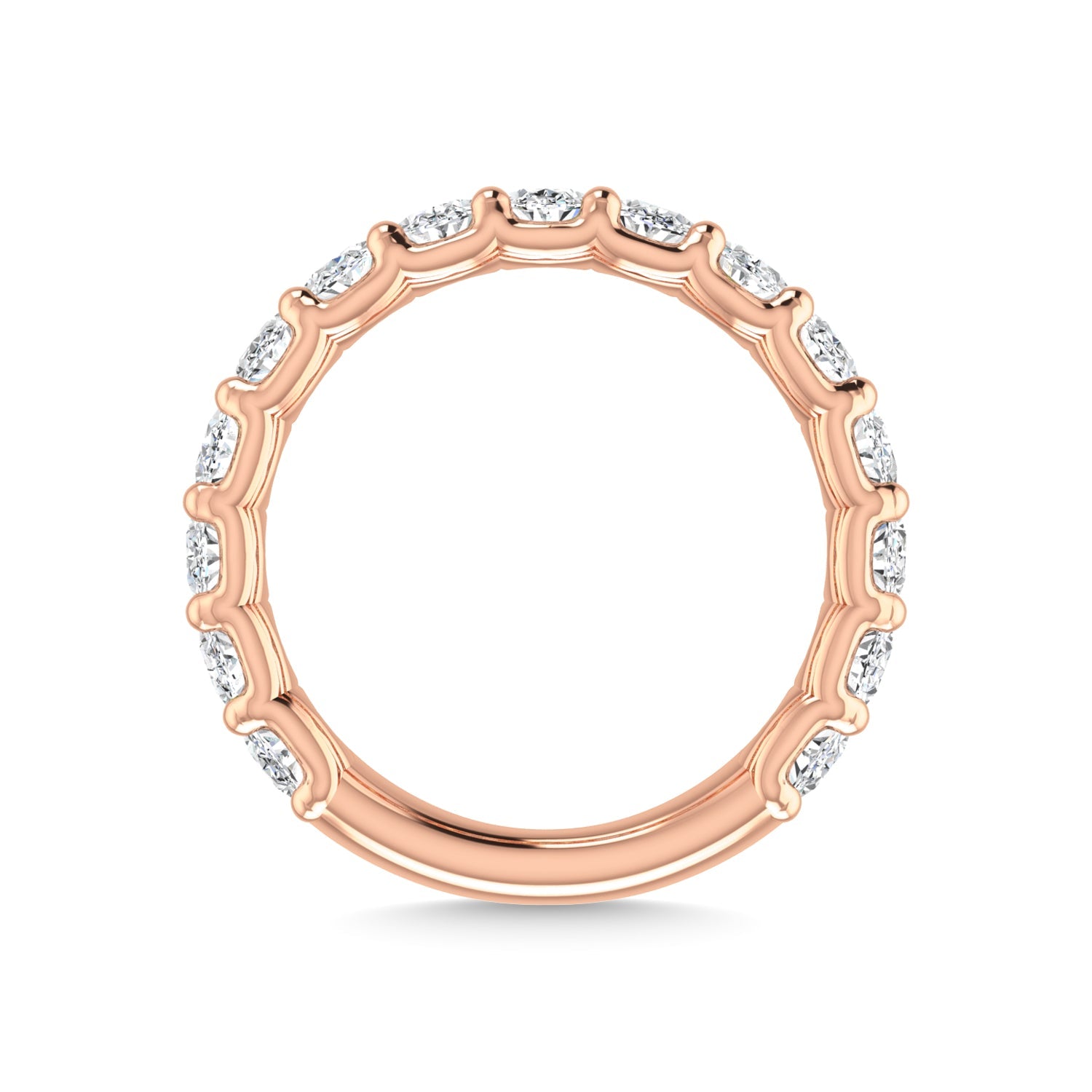 14K Rose Gold  4 1/6 CT Tw. Oval Shape Diamond Three Forth Eternity Band  Picasso Gold & Diamond Jewelry