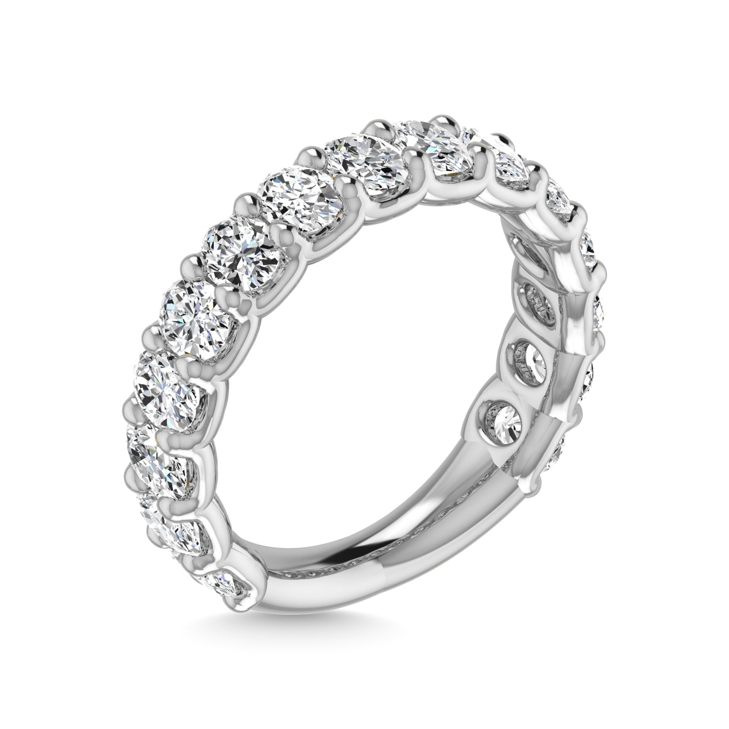 950 Platinum   3 3/4 CT Tw. Oval Shape Diamond Three Forth Eternity Band  Picasso Gold & Diamond Jewelry
