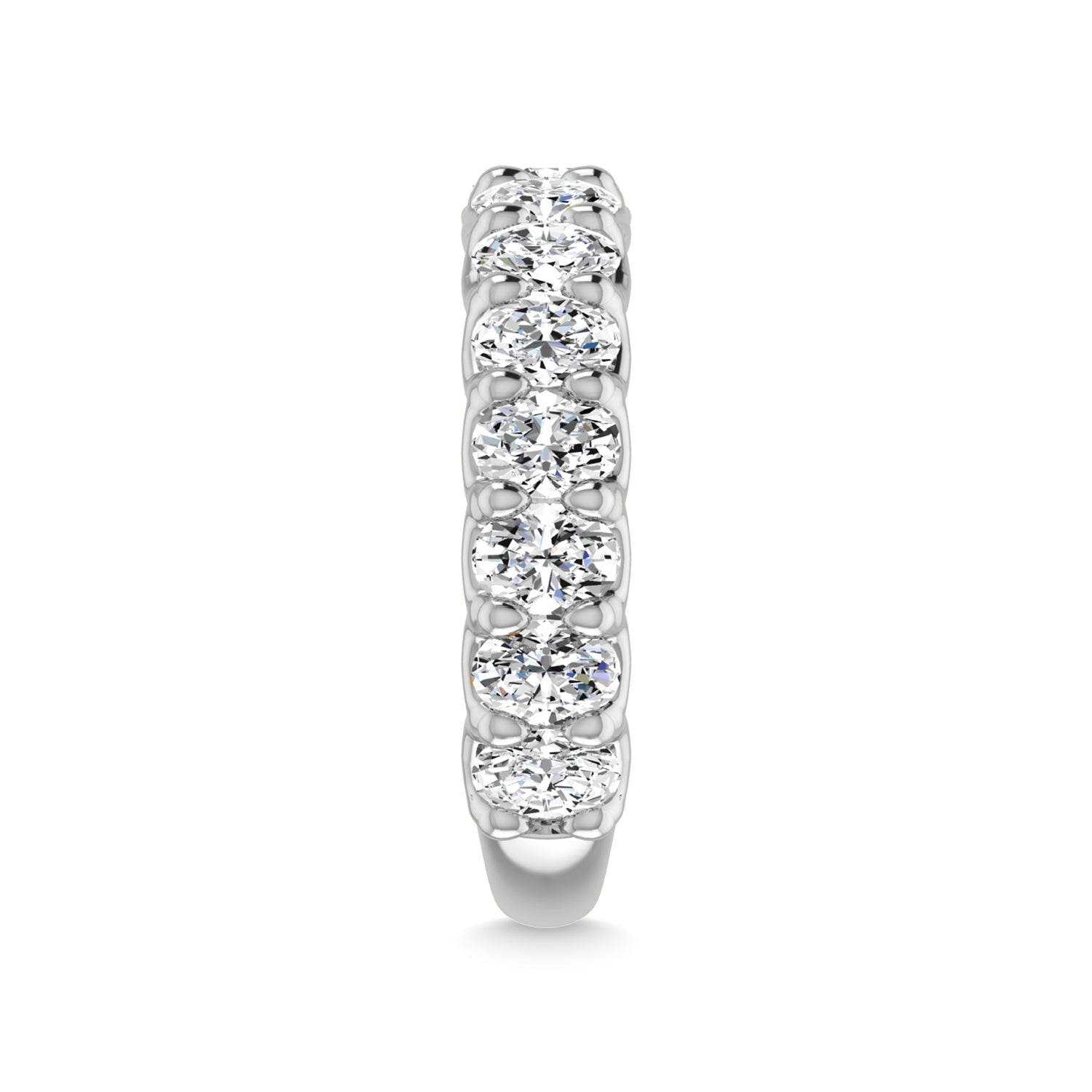 14K White Gold 4 1/6 CT Tw. Oval Shape Diamond Three Forth Eternity Band  Picasso Gold & Diamond Jewelry