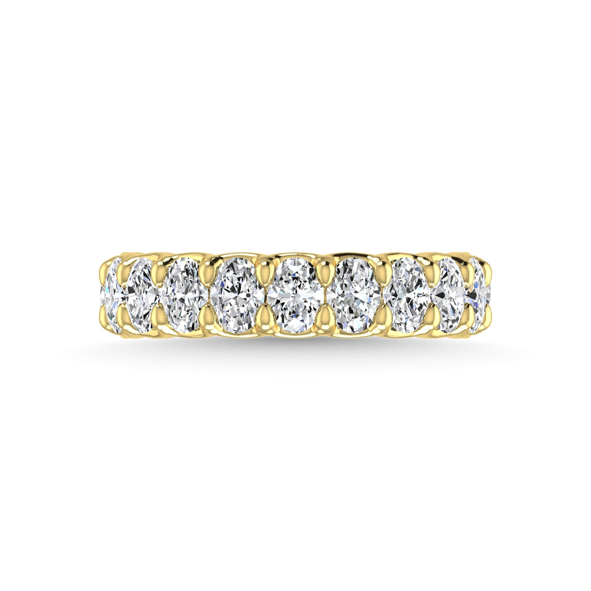 14K Yellow Gold 1 7/8 CT Tw. Oval Shape Diamond Three Forth Eternity Band  Picasso Gold & Diamond Jewelry