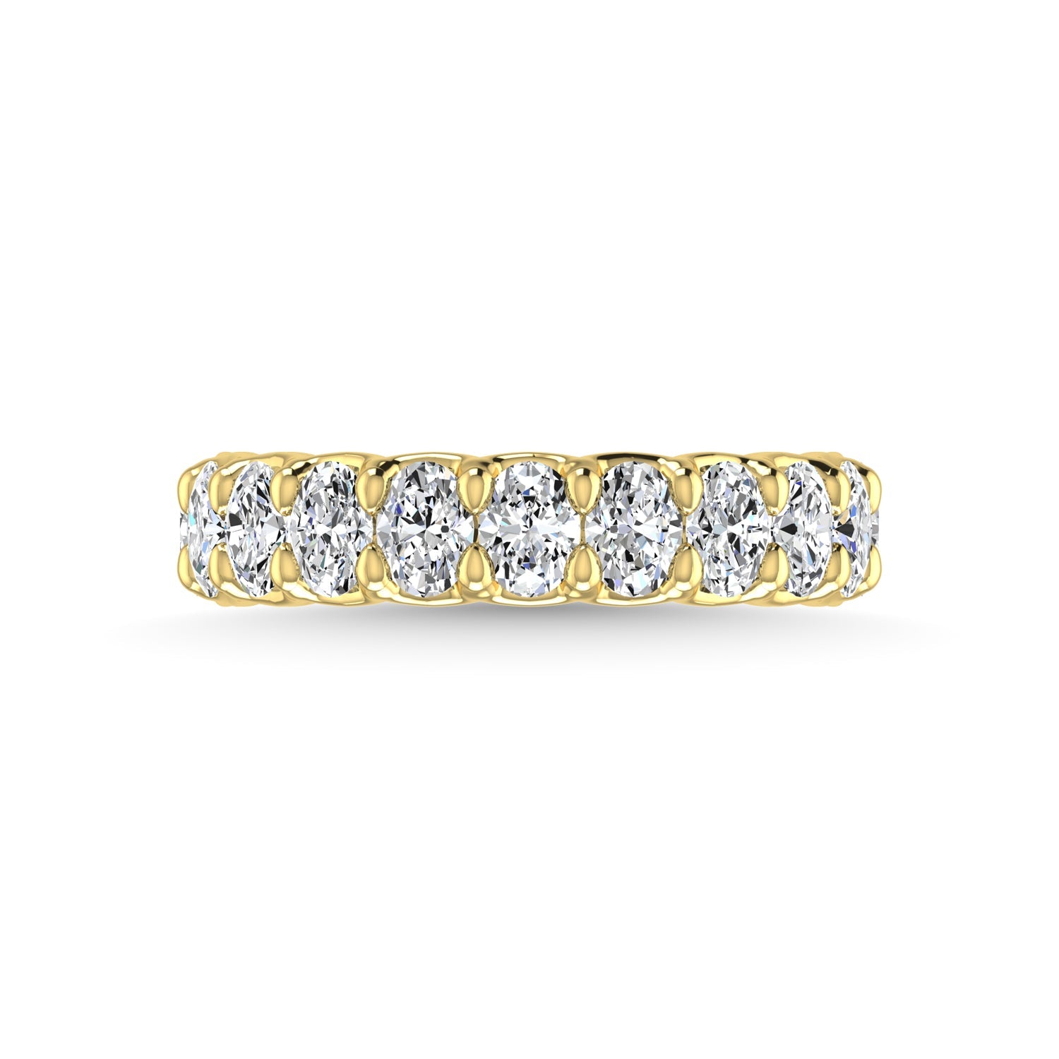 14K Yellow Gold 3 3/4 CT Tw. Oval Shape Diamond Three Forth Eternity Band  Picasso Gold & Diamond Jewelry