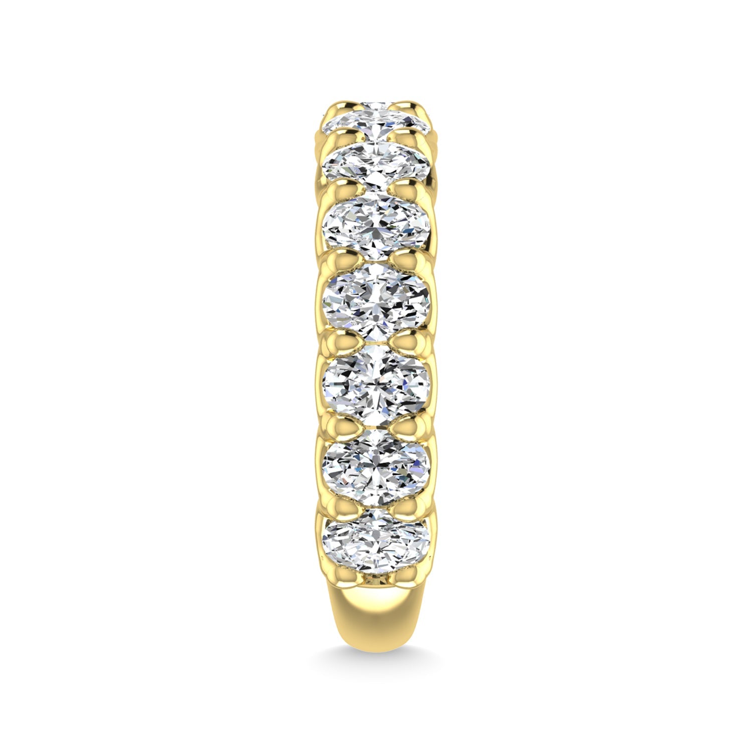 18K Yellow Gold 3 3/4 CT Tw. Oval Shape Diamond Three Forth Eternity Band  Picasso Gold & Diamond Jewelry