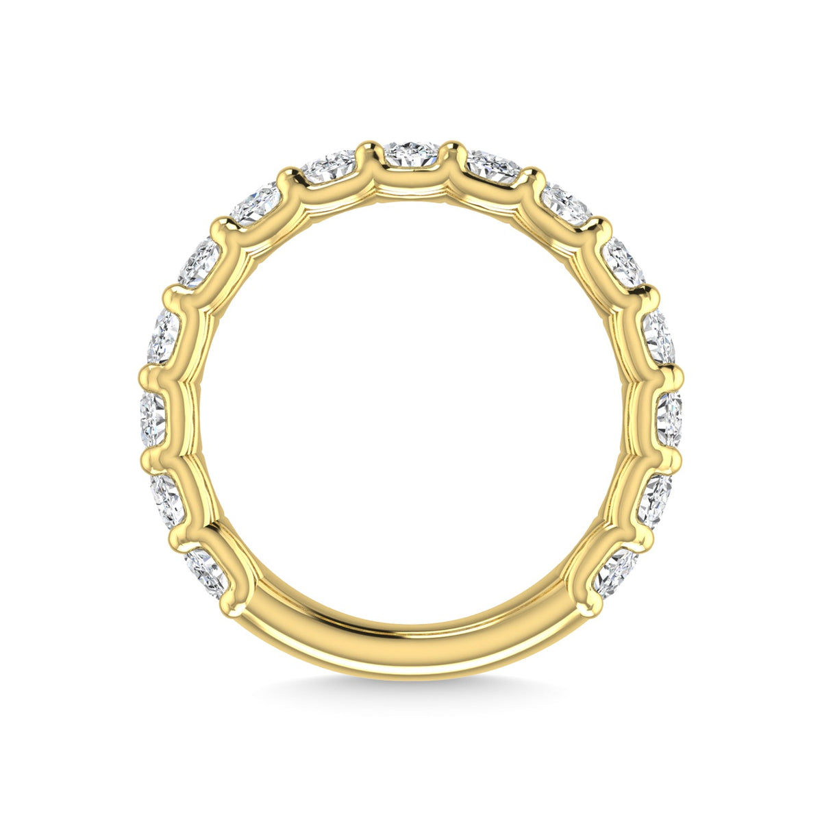 14K Yellow Gold 2 1/2 CT Tw. Oval Shape Diamond Three Forth Eternity Band  Picasso Gold & Diamond Jewelry