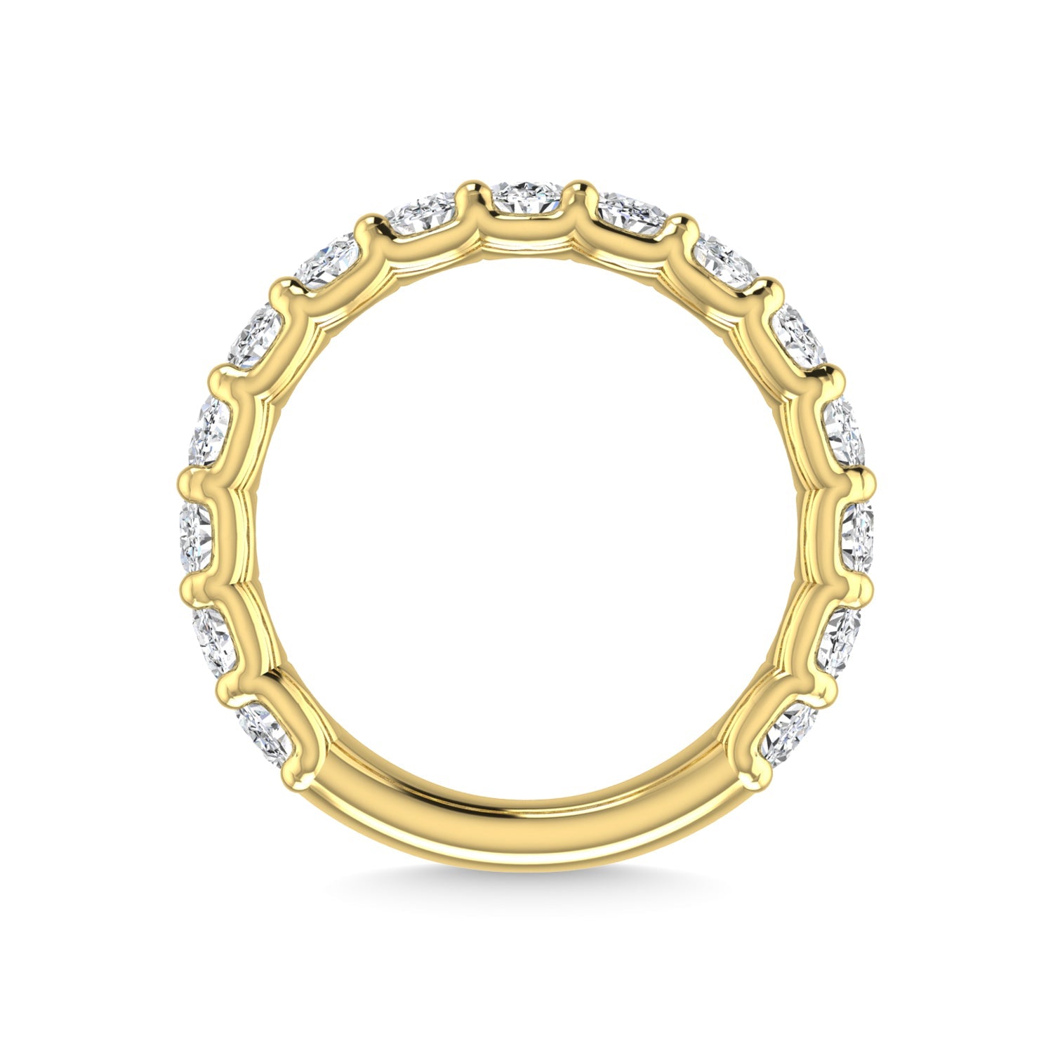 14K Yellow Gold 2 1/2 CT Tw. Oval Shape Diamond Three Forth Eternity Band  Picasso Gold & Diamond Jewelry