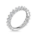 14K White Gold 3 3/8 CT Tw. Princess Shape Diamond Three Forth Eternity Band  Picasso Gold & Diamond Jewelry