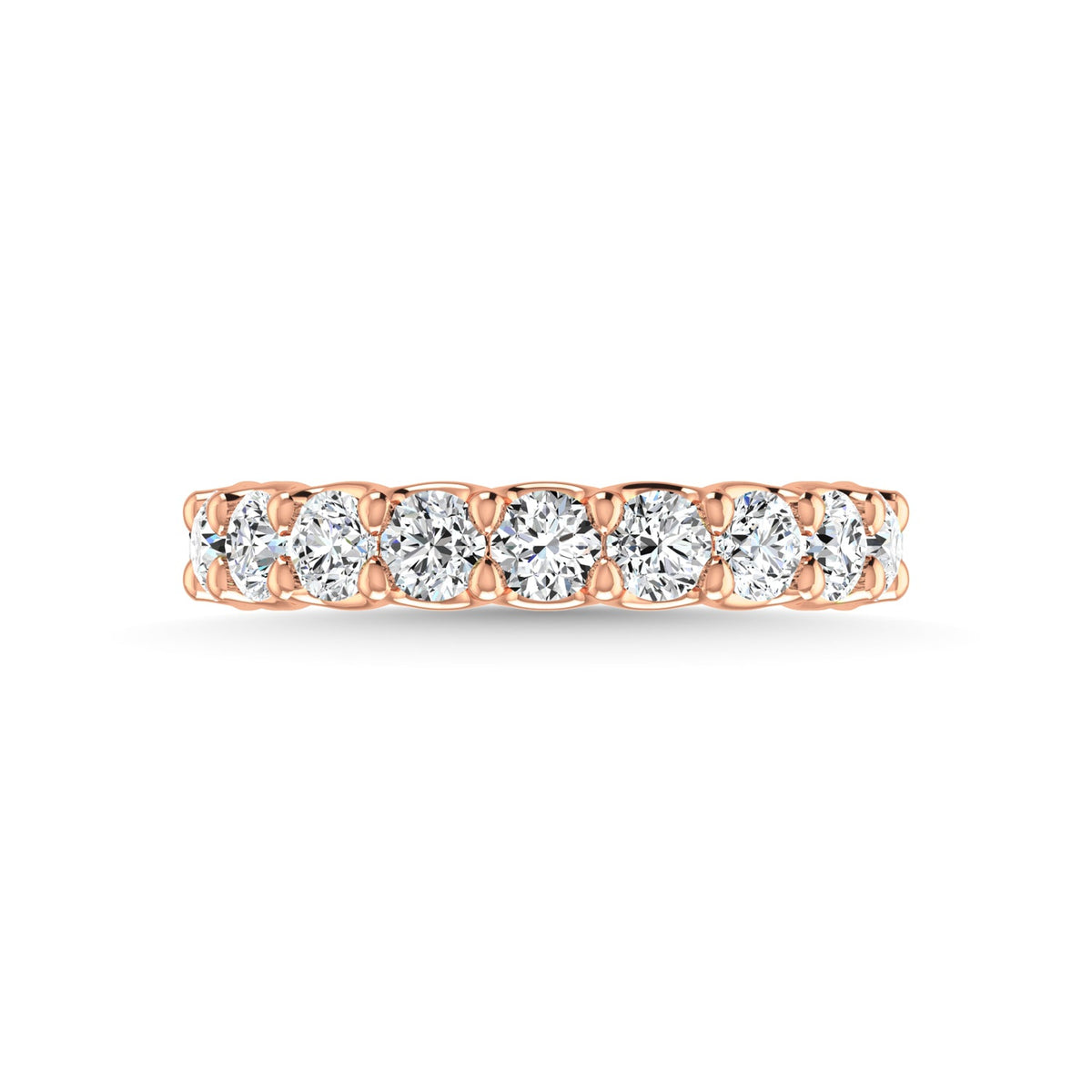 14K Rose Gold  3 1/4 CT Tw. Round Shape Diamond Three Forth Eternity Band  Picasso Gold & Diamond Jewelry