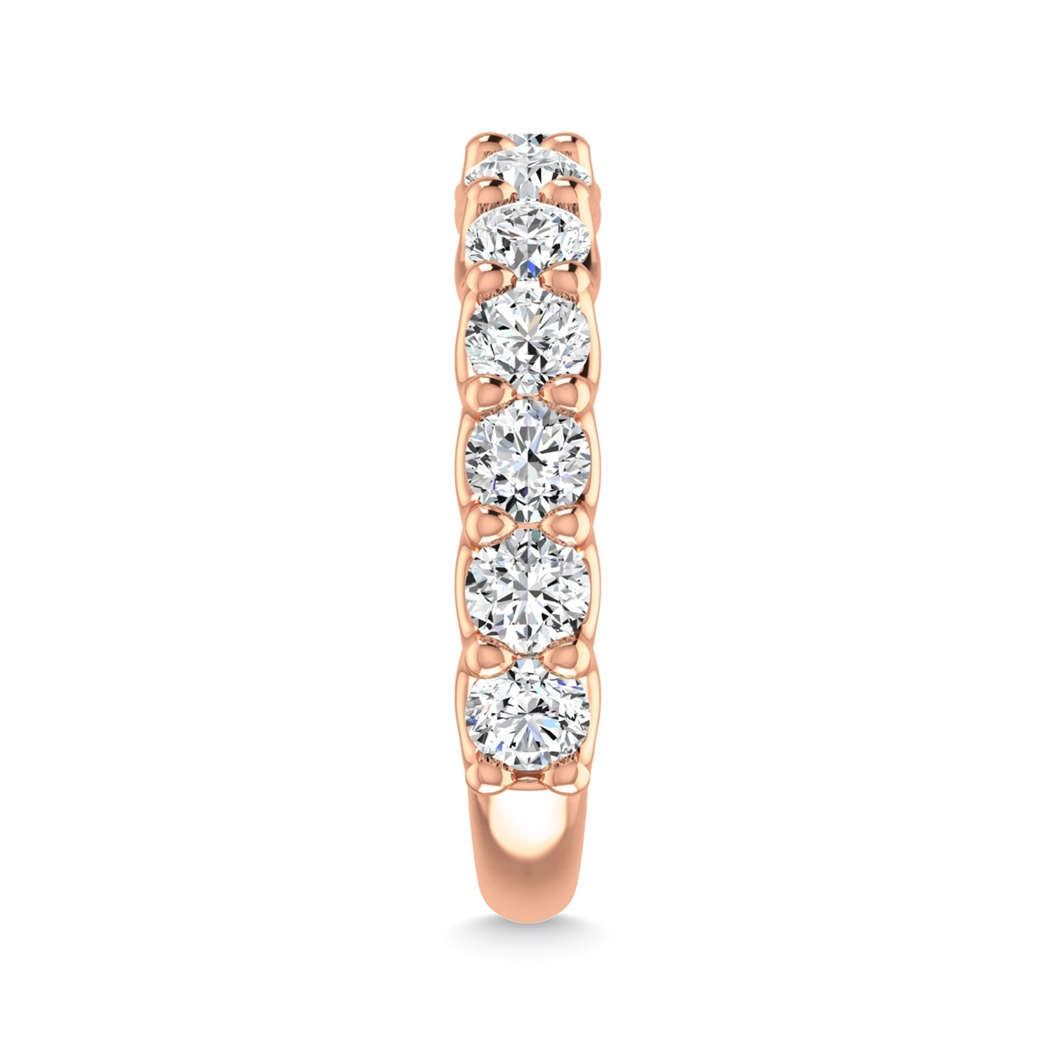 14K Rose Gold  3 1/4 CT Tw. Round Shape Diamond Three Forth Eternity Band  Picasso Gold & Diamond Jewelry