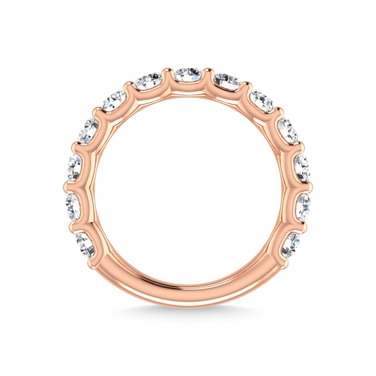 14K Rose Gold  3 1/4 CT Tw. Round Shape Diamond Three Forth Eternity Band  Picasso Gold & Diamond Jewelry