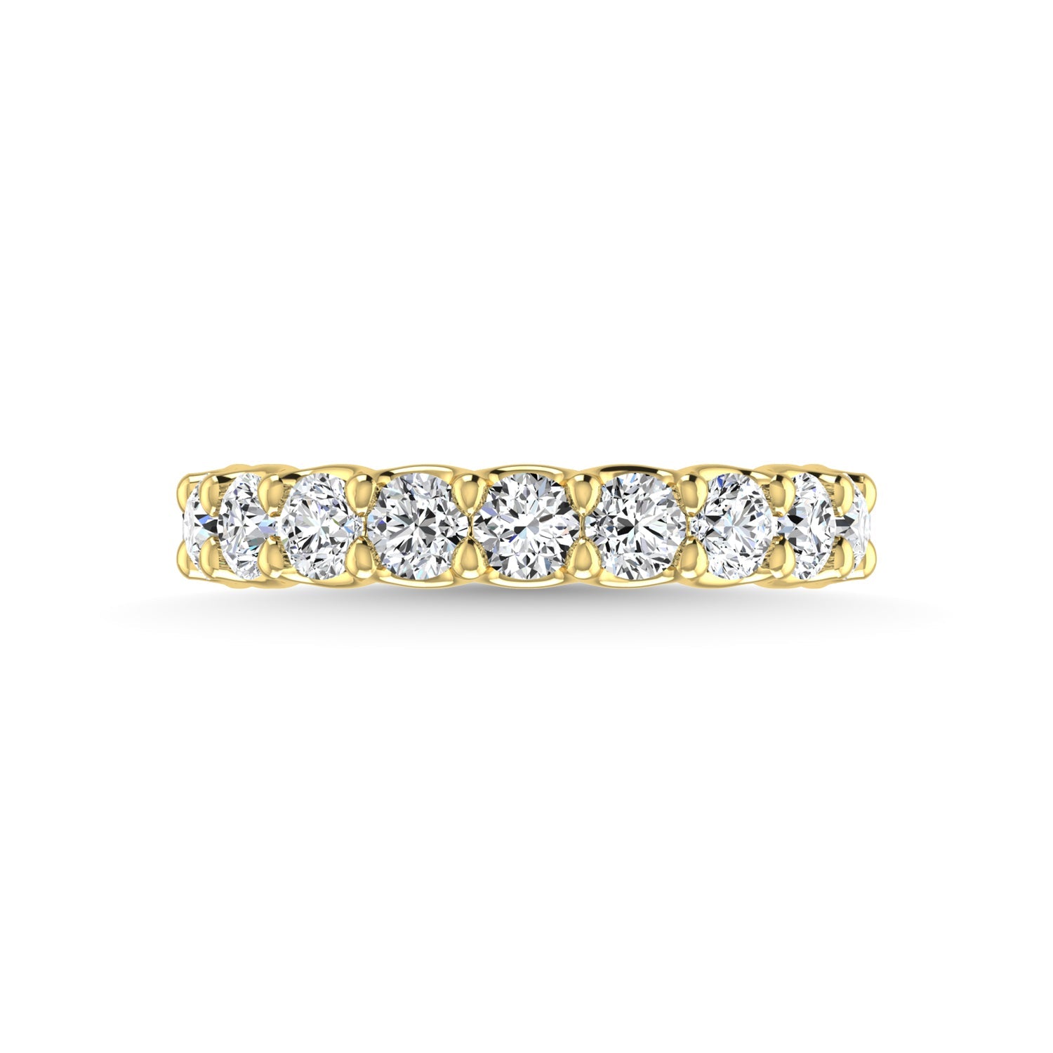 18K Yellow Gold 3 1/4 CT Tw. Round Shape Diamond Three Forth Eternity Band  Picasso Gold & Diamond Jewelry