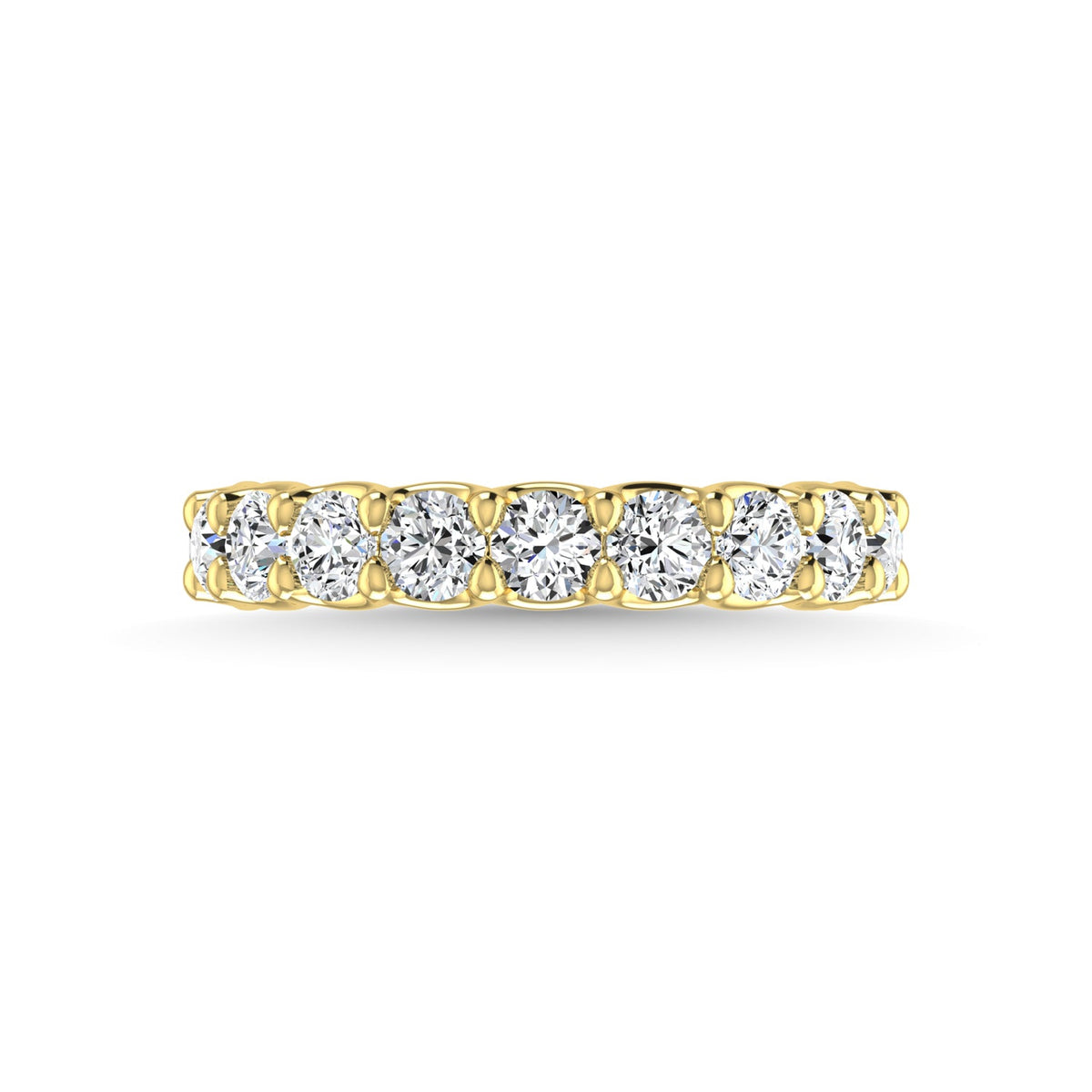 18K Yellow Gold 3 5/8 CT Tw. Round Shape Diamond Three Forth Eternity Band  Picasso Gold & Diamond Jewelry