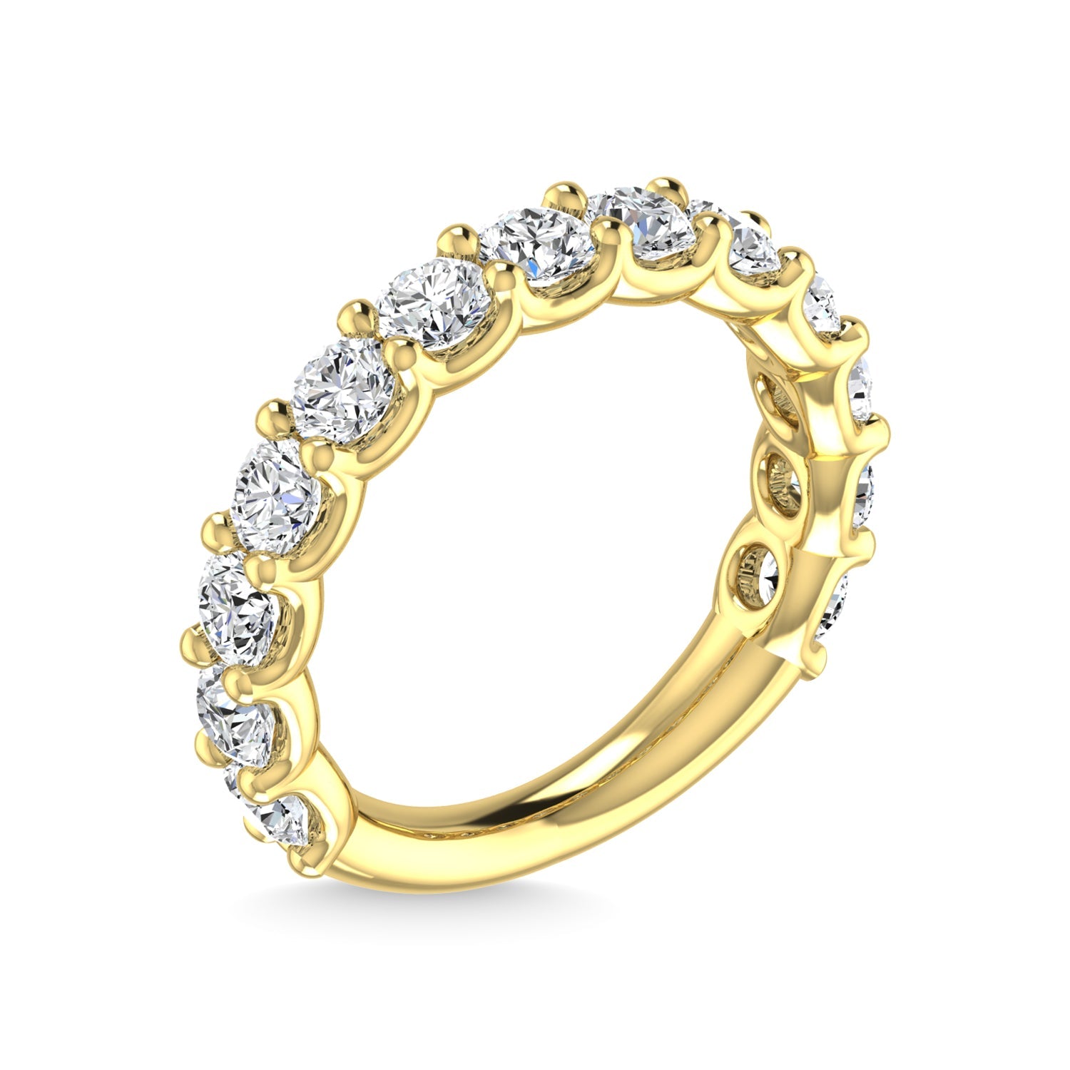 18K Yellow Gold 3 1/4 CT Tw. Round Shape Diamond Three Forth Eternity Band  Picasso Gold & Diamond Jewelry