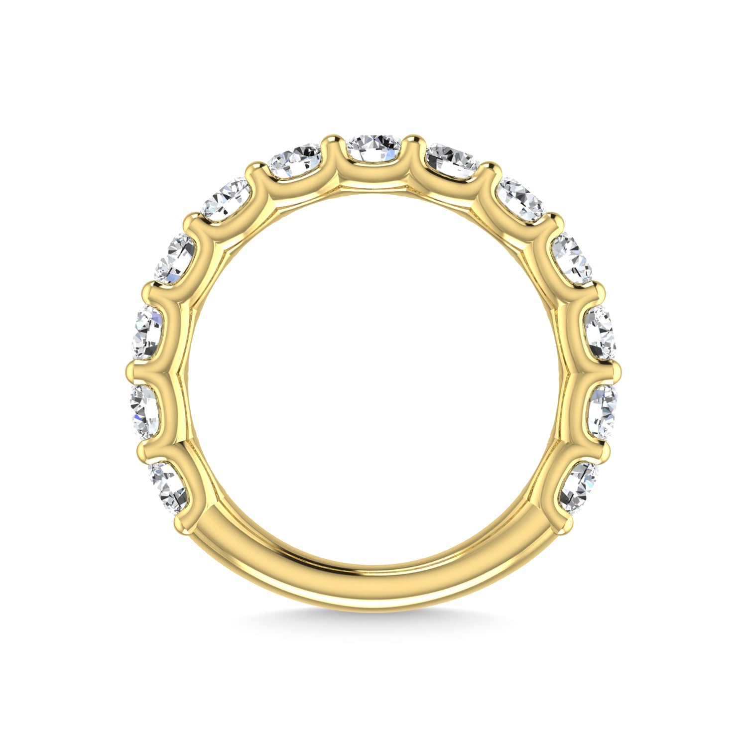 18K Yellow Gold 2 5/8 CT Tw. Round Shape Diamond Three Forth Eternity Band  Picasso Gold & Diamond Jewelry