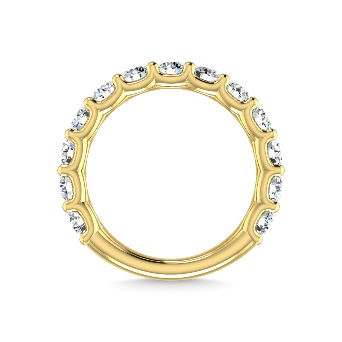 18K Yellow Gold 3 5/8 CT Tw. Round Shape Diamond Three Forth Eternity Band  Picasso Gold & Diamond Jewelry