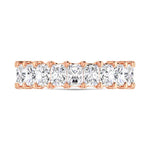 18K Rose Gold  4 1/4 CT Tw.  Radiant Shape Diamond Three Forth Eternity Band  Picasso Gold & Diamond Jewelry