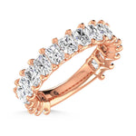 18K Rose Gold  4 1/4 CT Tw.  Radiant Shape Diamond Three Forth Eternity Band  Picasso Gold & Diamond Jewelry