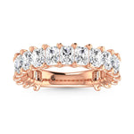 18K Rose Gold  4 1/4 CT Tw.  Radiant Shape Diamond Three Forth Eternity Band  Picasso Gold & Diamond Jewelry