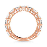 18K Rose Gold  4 1/4 CT Tw.  Radiant Shape Diamond Three Forth Eternity Band  Picasso Gold & Diamond Jewelry