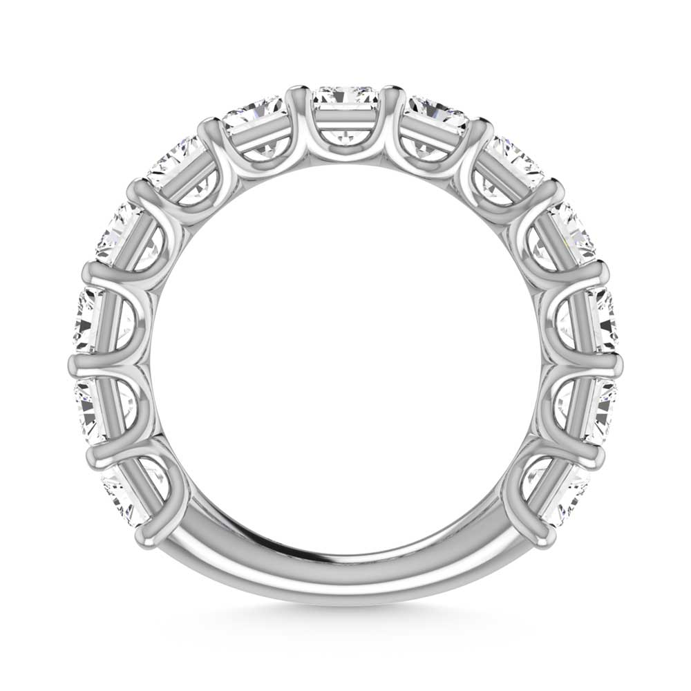 950 Platinum   4 1/4 CT Tw.  Radiant Shape Diamond Three Forth Eternity Band  Picasso Gold & Diamond Jewelry