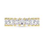18K Yellow Gold 4 1/4 CT Tw.  Radiant Shape Diamond Three Forth Eternity Band  Picasso Gold & Diamond Jewelry