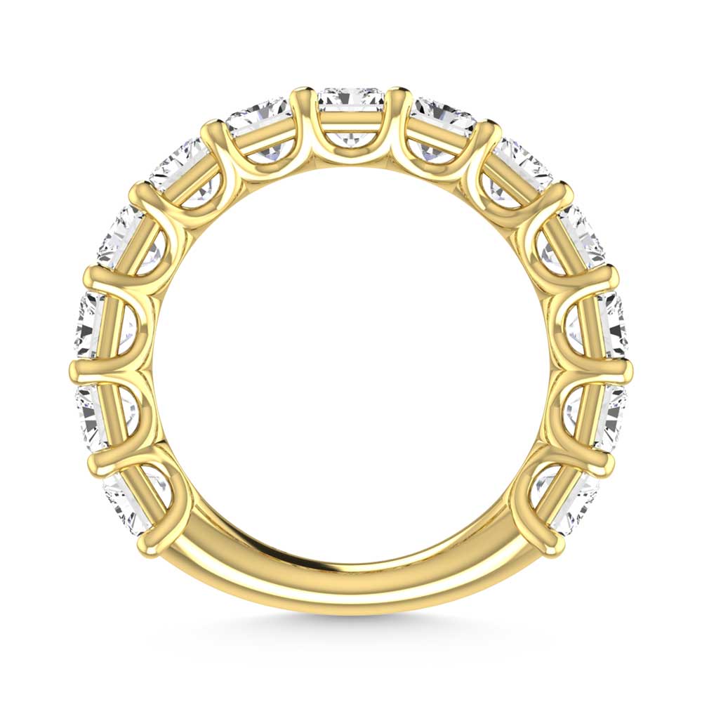 18K Yellow Gold 4 1/4 CT Tw.  Radiant Shape Diamond Three Forth Eternity Band  Picasso Gold & Diamond Jewelry