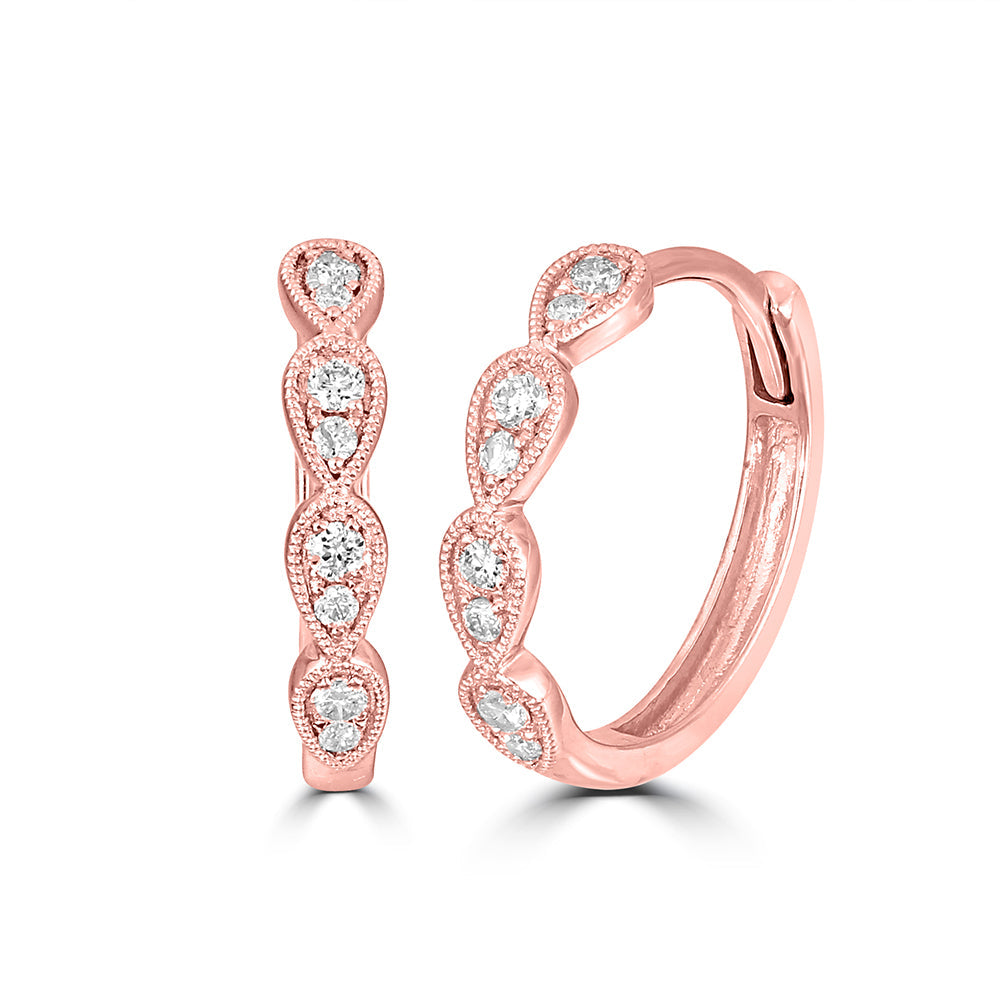 14K Rose Gold 1/10 Ct.Tw. Diamond Stackable Hoop Earrings  Picasso Gold & Diamond Jewelry