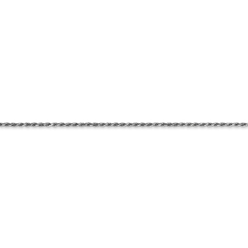 14K White Gold 18" Diamond-Cut Rope Chain – 1.15mm, Lobster Clasp