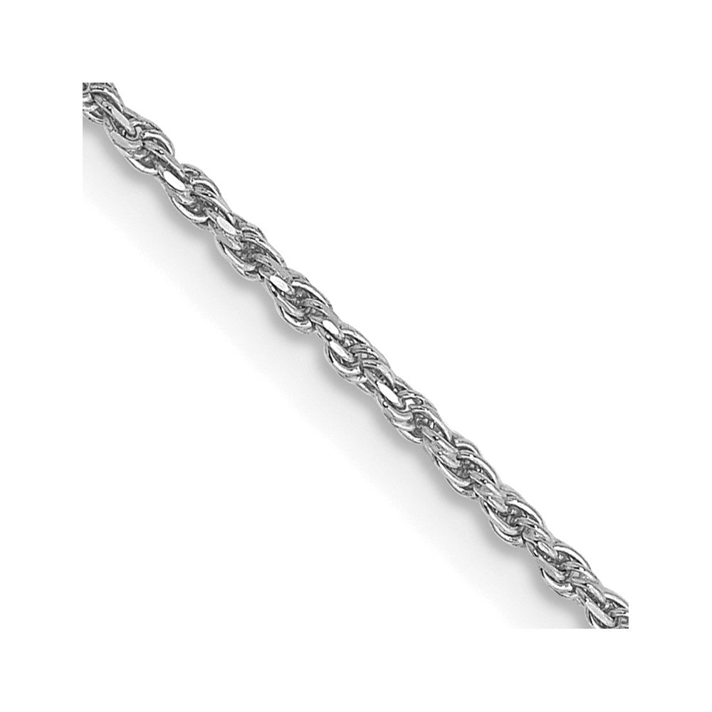 14K White Gold 18" Diamond-Cut Rope Chain – 1.15mm, Lobster Clasp