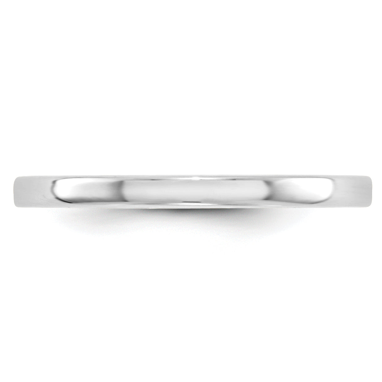 14K White Gold 2mm Lightweight Flat Wedding Band