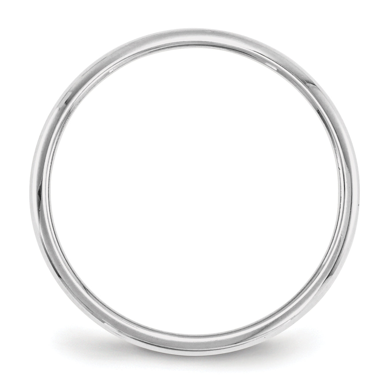 14K White Gold 2mm Half-Round Wedding Band – Engravable & Elegant