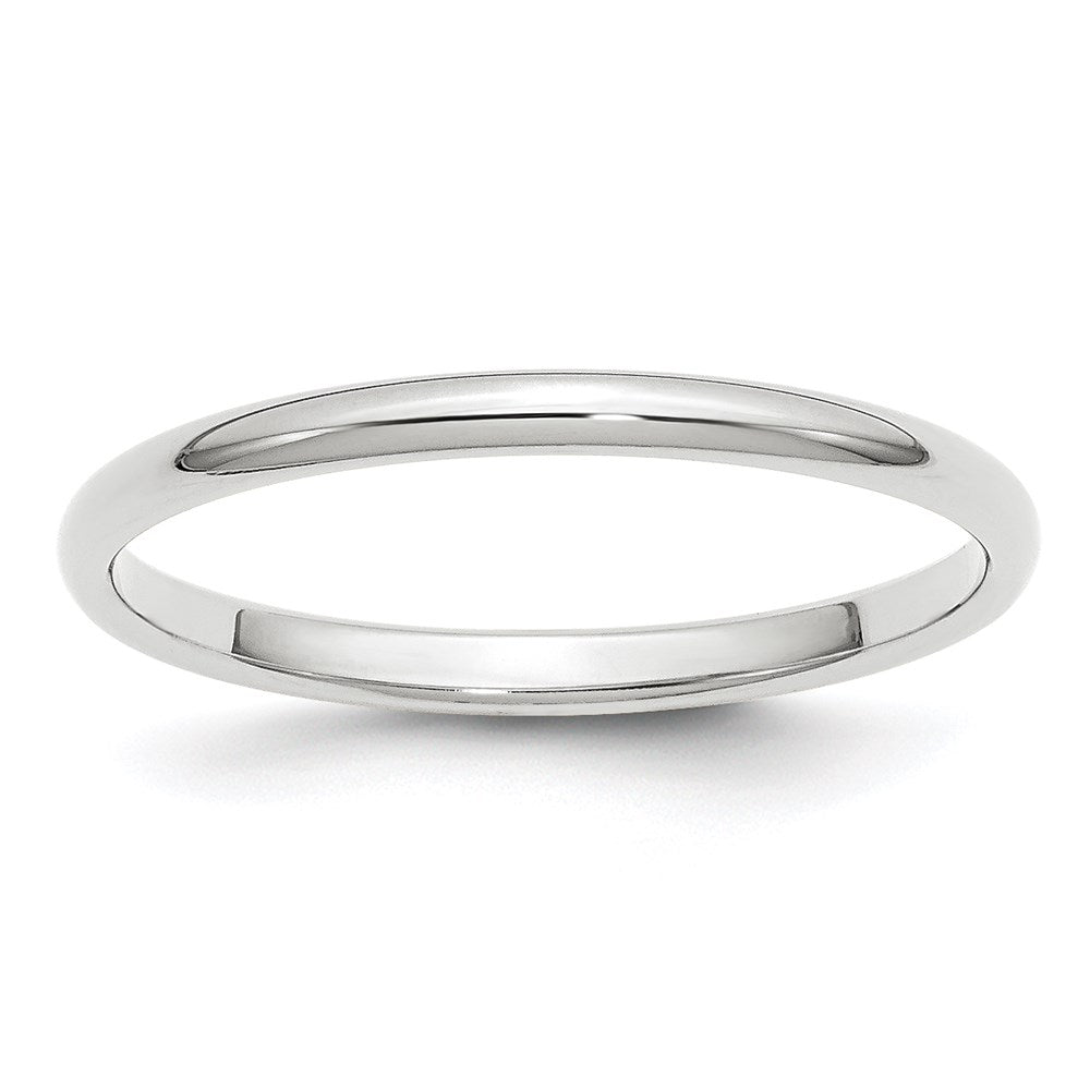 14K White Gold 2mm Half-Round Wedding Band – Engravable & Elegant
