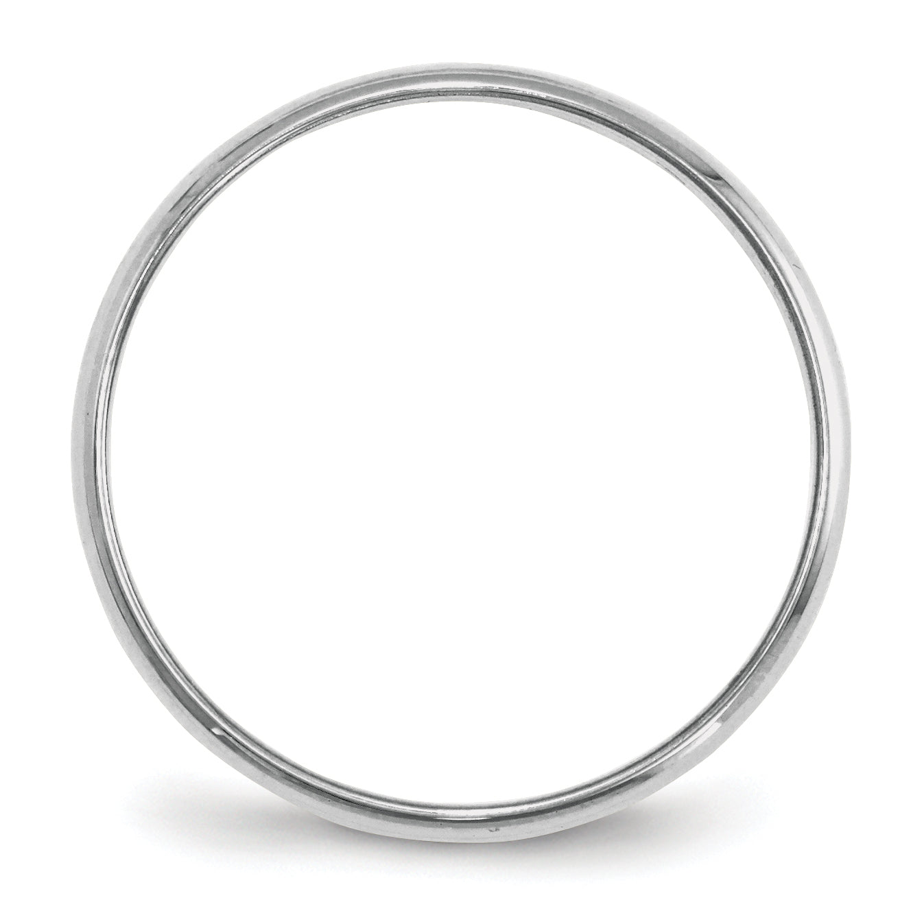 10K White Gold 2mm Half-Round Wedding Band – Lightweight