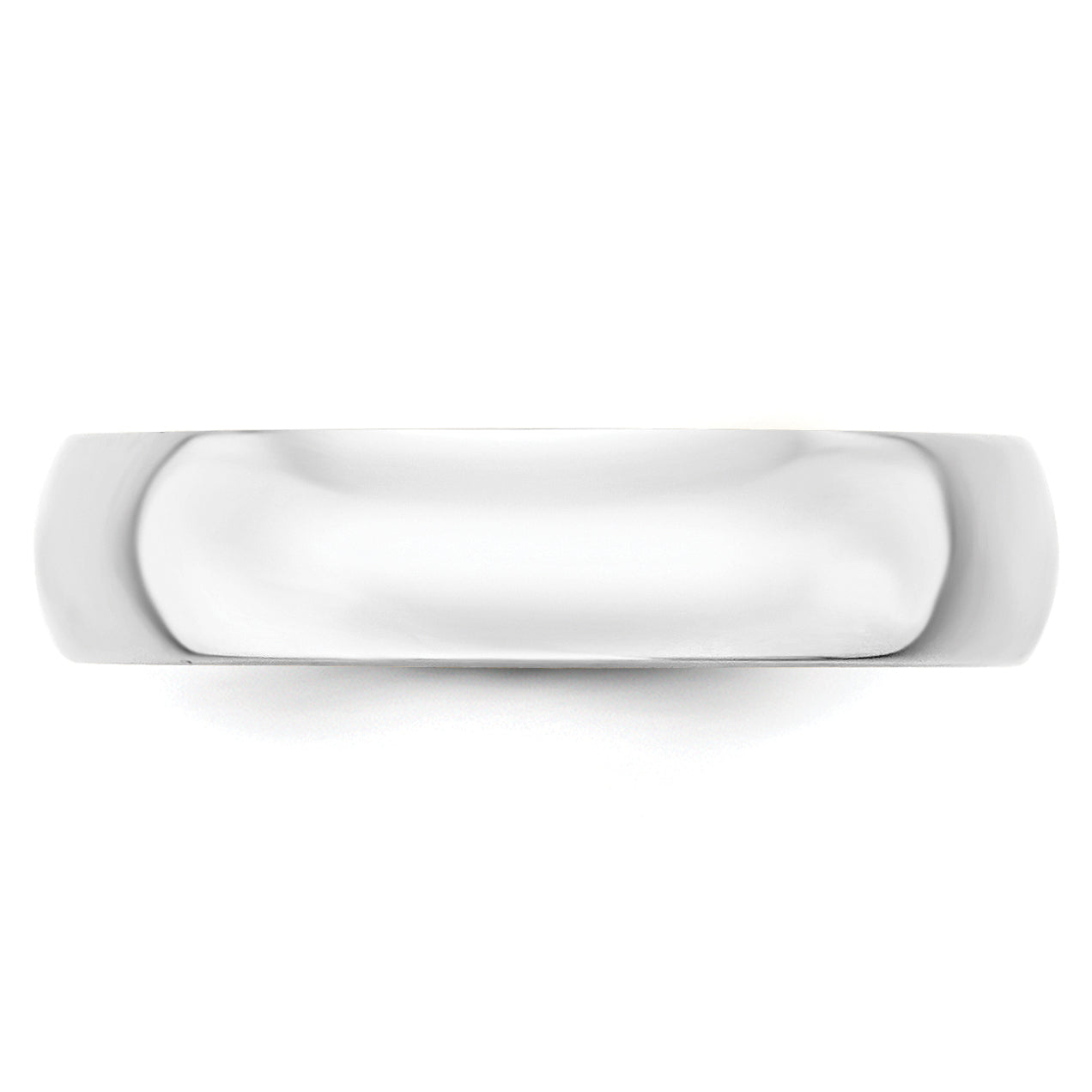 14K White Gold 5mm Lightweight Half-Round Wedding Band